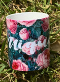 Flower-patterned personalized coffe mug
