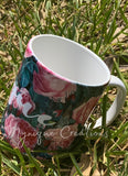 Flower-patterned personalized coffe mug
