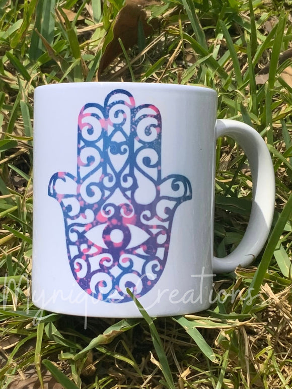 Hamsa hand ceramic mug