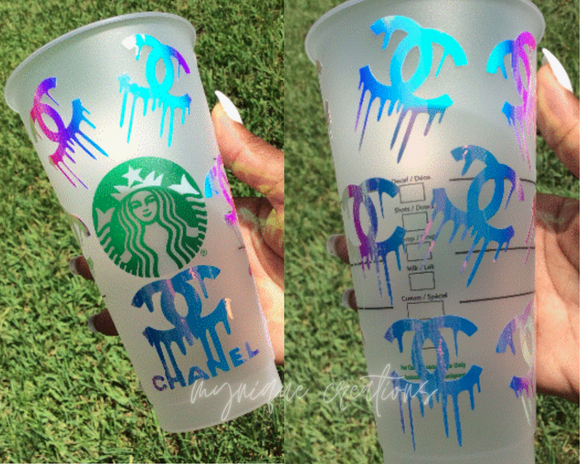 Chanel Inspired Starbucks Cup  Custom starbucks cup, Starbucks